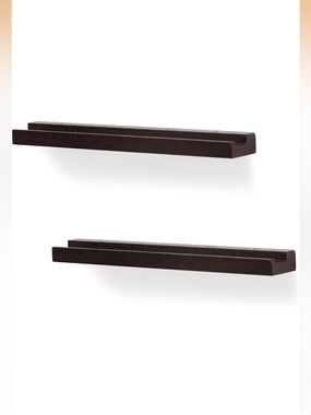 Floating Display Wall Shelf Pair in Dark walnut